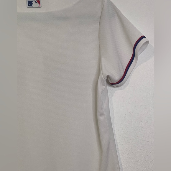Majestic White Texas Rangers MLB Jersey medium women’s Rhinestones - Picture 7 of 11